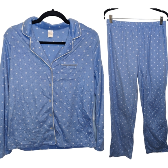 Adonna Blue Polka Dot Pajama Set, Size S ๐๐ค - Picture 2 of 12